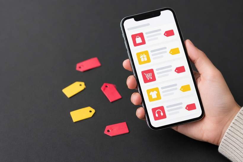 Browsing promo code offers on a phone